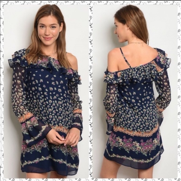 SALE!!! 🛍 Navy Floral Dress - Picture 1 of 4